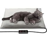 Toozey Small Pet Heating Pad, 6 Adjustable Temperature Dog Cat Heating Pad with Timer, Waterproof Heated Cat Bed with Chew Resistant Cord, Indoor Electric Pet Heated Mat 18x16in