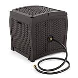 Suncast Hose Reel with Smart Trak Hose Guide, Water-Tight Connection, Durable Resin Construction, 225' Hose Capacity, Brown, Made in the USA