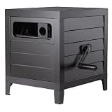 AQUAZILLA Metal Garden Hose Reel Deck box, Durable Steel Garden Hose Storage Box Cabinet, 150ft 5/8" Garden Hose Capacity. - Hose guide Manual Rewind, No-leak aluminum water connections