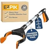 EZPIK Pro 36" Flexible Folding Grabber Tool for Elderly + Magnets, Reacher for Disabled & Seniors Heavy Duty Rotating Grippers for Reaching Underneath, Trash Grabbers & Dressing Stick