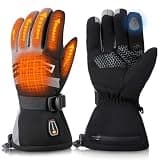 Winter Heated Gloves for Men Women with 7.4V 3200mAh Rechargeable Battery, Waterproof and Touchscreen Thermal Gloves for Outdoor Skiing, Hiking, Skating, Camping and Cold Weather Snow Activities