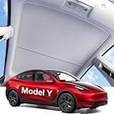 Wigoo Tesla Model Y Sunshade Roof [Never Sag, Nano Ice-Crystal Coatings] 3-Gen Heat Insulation Glass Roof Sun Shade, Accessories for Tesla Model Y 2020~2025, Tesla Interior Gray