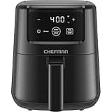 CHEFMAN 2 Qt Mini Air Fryer – Digital Space-Saving Compact Air Fryer with Nonstick and Dishwasher Safe Basket, Quick & Easy Meals in Minutes, Features Digital Timer and Shake Reminder – Black