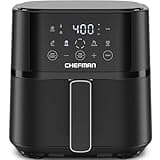 Chefman Air Fryer – 4 QT Compact Airfryer for Quick & Easy Meals in Minutes, Features Hi-Fry Technology for Extra Crisp, Touchscreen Controls with 4 Presets, Nonstick & Dishwasher Safe Basket - Black