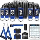 390lb Heavy Duty Resistance Bands Set for Home Workout Effective Exercise Bands for Full-Body Workout, Physical Therapy,Resistance Bands with Handles, Door Anchor, Legs Ankle Straps