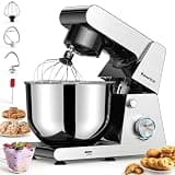 Kourice 6.5QT Tilt-Head Stand Mixer, Heavy Duty Pro 10-Speed Electric Mixer, Stainless Steel Cladding & Bowl with Dough Hook, Wire Whisk and Flat Beater for Home Baking, Bread, Cake, Pizza Dough