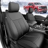Super Cover® for Ford F-150 Seat Covers: 2015–2026 SuperCrew XL XLT, Full Coverage Leather for F150 Pickup Truck Seat Protectors,for F 150 SuperCrew/CrewCab 1st Row Bucket Seats Accessories (XL, XLT)