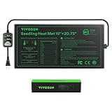 VIVOSUN 10"x20.75" Seedling Heat Mat with Built-in Temperature Controller, UL & MET-Certified Waterproof Plant Heating Pad for Germination, Hydroponics, Brewing, Breeding, and Greenhouses