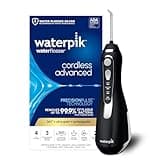 Waterpik Cordless Advanced 2.0 Water Flosser For Teeth, Gums, Braces, Dental Care With Travel Bag and 4 Tips, ADA Accepted, Rechargeable, Portable, and Waterproof, Black WP-582, Packaging May Vary