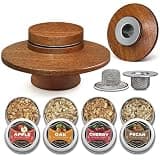 Weekerkit Whiskey Smoker Kit with 2pcs Stainless Steel Filters & 4 Flavor Wood Chips, Premium Sapele Smoker Kits for Cocktails, Party Use, Men's Gift