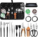 Bonsai Tools Set, 20-Piece Bonsai Tools Set with Waterproof Repotting Mat, Pruning Shears, Scissors & Training Wire - Indoor Gardening Starter Gifts for Women, Men & Beginners